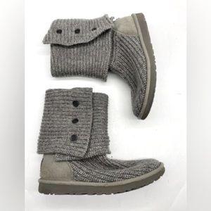 UGG Classic Cardy Knit Boots Gray